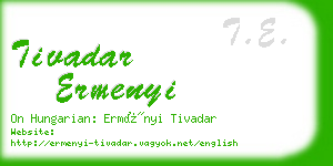 tivadar ermenyi business card